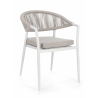 Sedia Da Esterno Impilabile Con Braccioli In Alluminio E Corda Millor Bianco JA61 Bizzotto