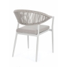 Sedia Da Esterno Impilabile Con Braccioli In Alluminio E Corda Millor Bianco JA61 Bizzotto