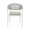 Sedia Da Esterno Impilabile Con Braccioli In Alluminio E Corda Millor Bianco JA61 Bizzotto