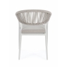 Sedia Da Esterno Impilabile Con Braccioli In Alluminio E Corda Millor Bianco JA61 Bizzotto