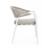 Sedia Da Esterno Impilabile Con Braccioli In Alluminio E Corda Millor Bianco JA61 Bizzotto