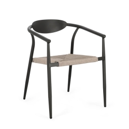 Sedia Da Esterno In Alluminio Con Braccioli Impilabile Linares Antracite Bizzotto