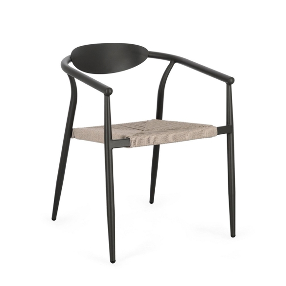 Sedia Da Esterno In Alluminio Con Braccioli Impilabile Linares Antracite Bizzotto