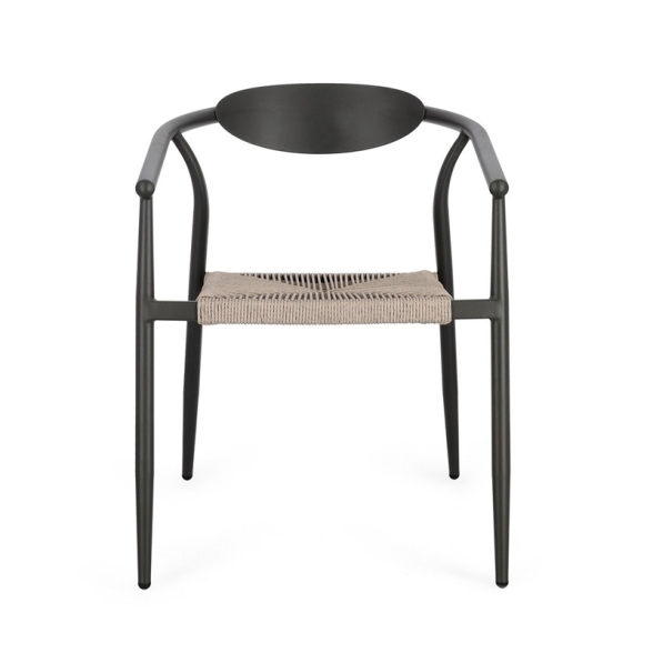 Sedia Da Esterno In Alluminio Con Braccioli Impilabile Linares Antracite Bizzotto