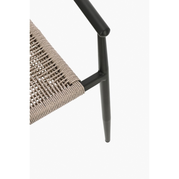 Sedia Da Esterno In Alluminio Con Braccioli Impilabile Linares Antracite Bizzotto