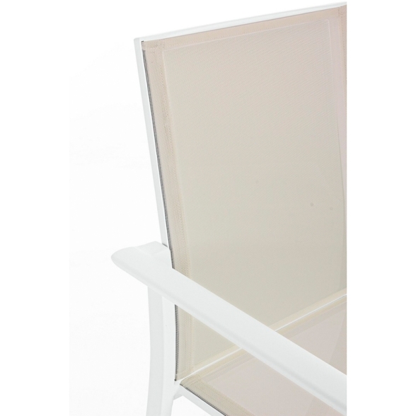 Sedia Da Esterno In Alluminio E Textilene Con Braccioli Konnor Bizzotto Bianca New CX24