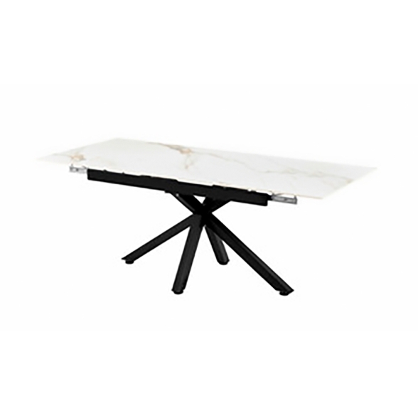 Tavolo Da Pranzo Allungabile 90x160-240 Cm Effetto Marmo Calacatta