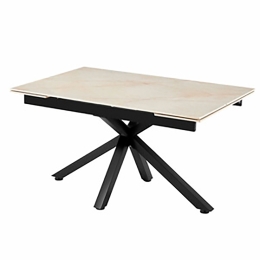 Tavolo Da Pranzo Allungabile 90x160-240 Cm Effetto Marmo Gold