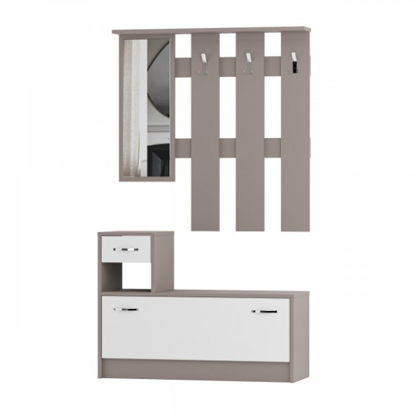 Mobile Ingresso 100 Cm Con Specchio Rudolf Tortora