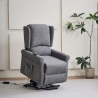 Poltrona Alzapersona Reclinabile 2 Motori Tasmania Tessuto Grigio