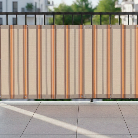 Telo Antisguardo Per Balcone Con Occhielli Rotolo 75x500 Cm Sangiorgio Rigato Beige