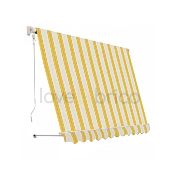 Tenda Da Sole Sangiorgio 400x300 A Caduta Senza Cassonetto Con Braccetti Giallo A Righe