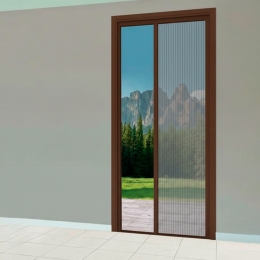 Zanzariera Plissettata Apertura Laterale 120x240 Cm Riducibile Sangiorgio Marrone