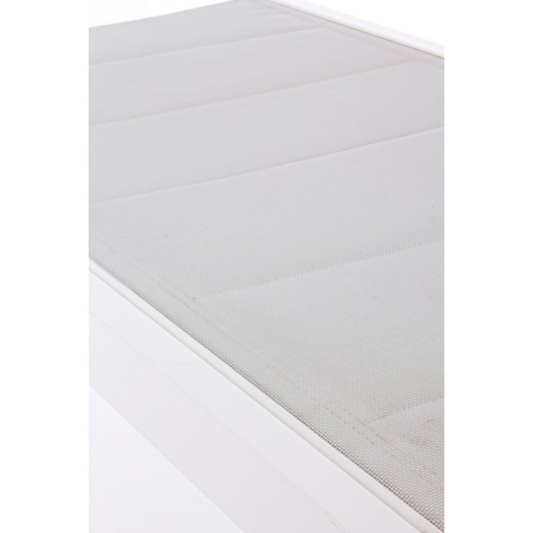 Lettino Prendisole Alto In Alluminio Con Ruote Hilde Bianco Cloud LD30