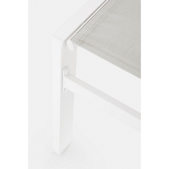 Lettino Prendisole Alto In Alluminio Con Ruote Hilde Bianco Cloud LD30