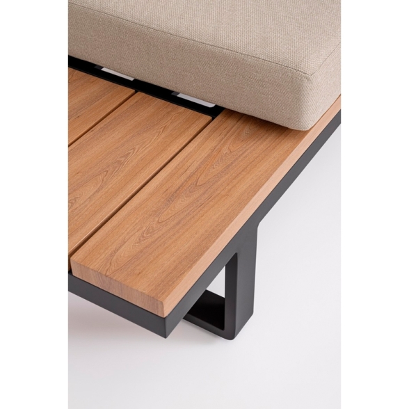 Salotto Angolare In Alluminio Con Cuscini E Tavolino Zelmar Antracite Bizzotto