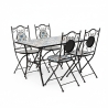 Set Bistrot Tavolo Mosaico 80x120 Cm Con 4 Sedie Pieghevoli Mykonos Bizzotto