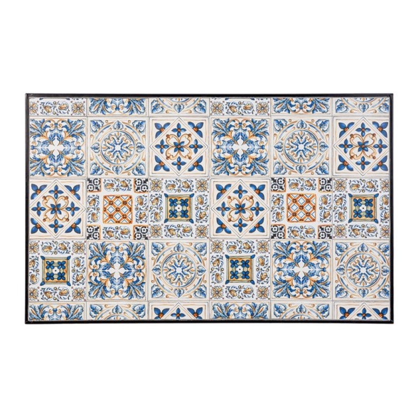 Set Bistrot Tavolo Mosaico 80x120 Cm Con 4 Sedie Pieghevoli Mykonos Bizzotto