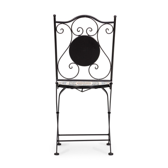 Set Bistrot Tavolo Mosaico 80x120 Cm Con 4 Sedie Pieghevoli Mykonos Bizzotto