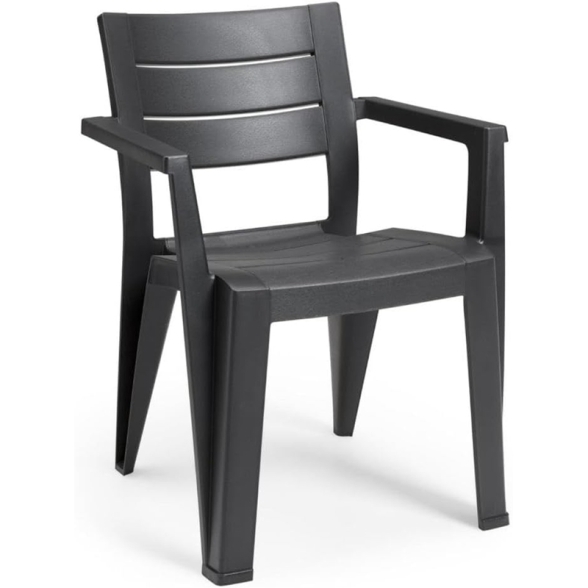 Sedia Da Esterno In Resina Con Braccioli Keter Julie Antracite