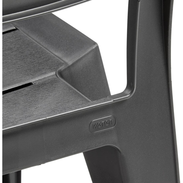 Sedia Da Esterno In Resina Con Braccioli Keter Julie Antracite