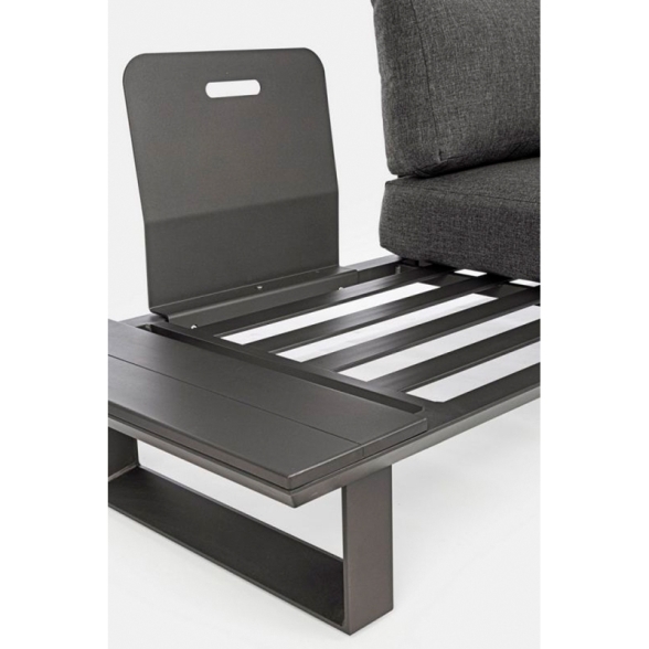 Salotto Angolare Da Esterno In Alluminio Con Cuscini E Tavolino Konnor Antracite Bizzotto