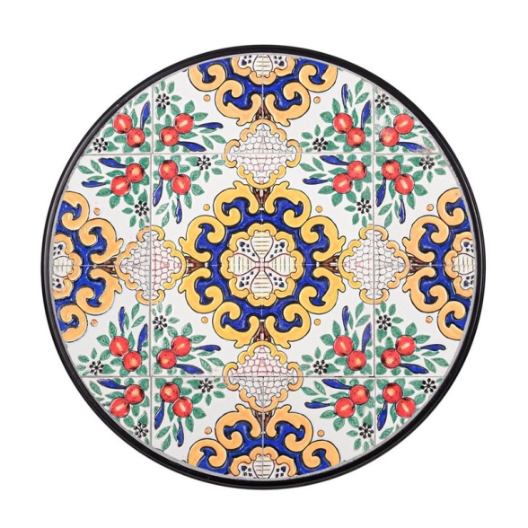 Set Bistrot Tavolo Mosaico 60 Cm Con 2 Sedie Pieghevoli Santorini Bizzotto