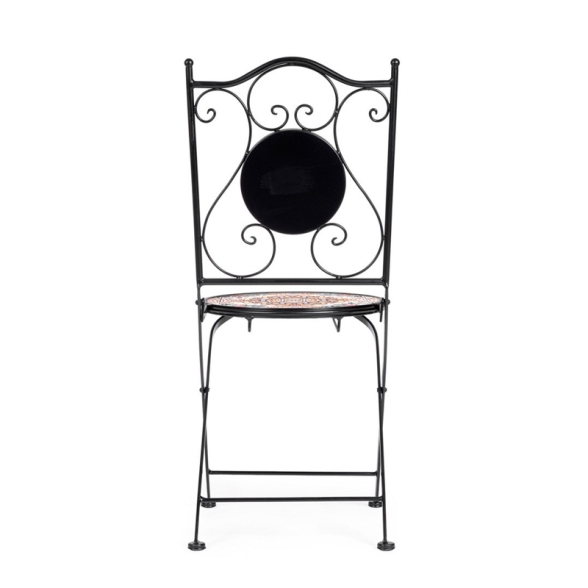 Set Bistrot Tavolo Mosaico 60 Cm Con 2 Sedie Pieghevoli Santorini Bizzotto