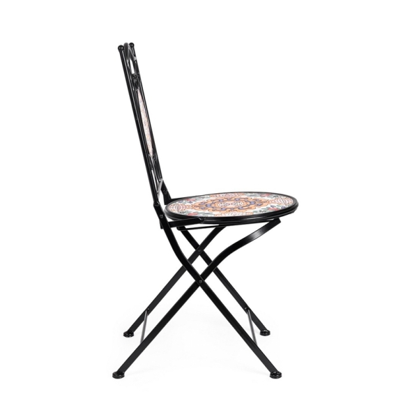 Set Bistrot Tavolo Mosaico 60 Cm Con 2 Sedie Pieghevoli Santorini Bizzotto