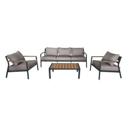 Salotto Da Esterno 5 Posti In Alluminio Cartagena Antracite