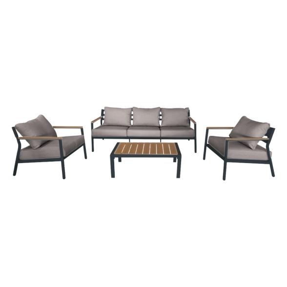 Salotto Da Esterno 5 Posti In Alluminio Cartagena Antracite