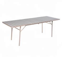 Tavolo Allungabile a Valigetta Da Esterno In Acciaio 78x166-214 Cm Saros Beige