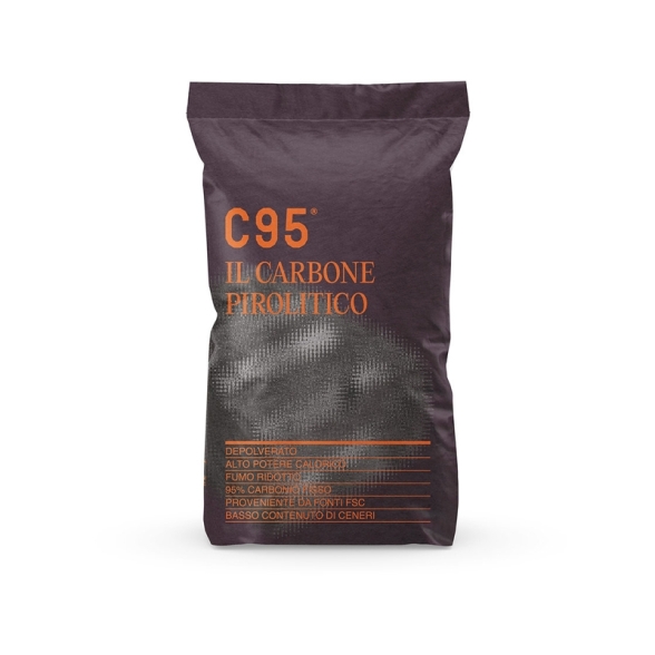 Carbone Pirolitico C95 BBQ Spark Ad Alto Potere Calorifico - Sacco da 6 kg
