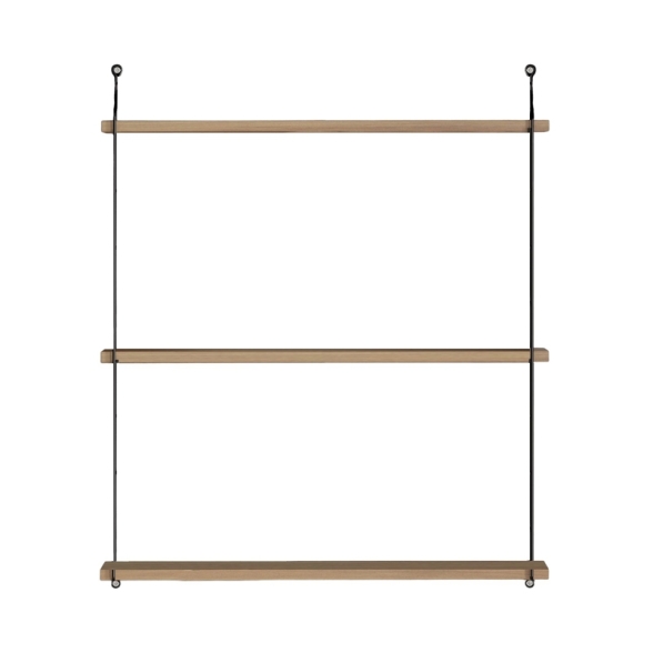 Mensola A Parete 3 Ripiani 72x20x85 Cm Stile Industrial Armoni Noce