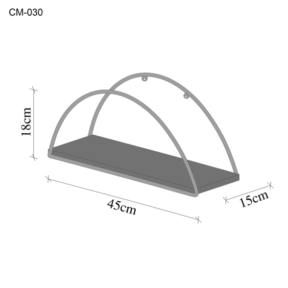 Mensola A Parete Stile Industrial Oro E Legno 41x17x16 Cm Rafi