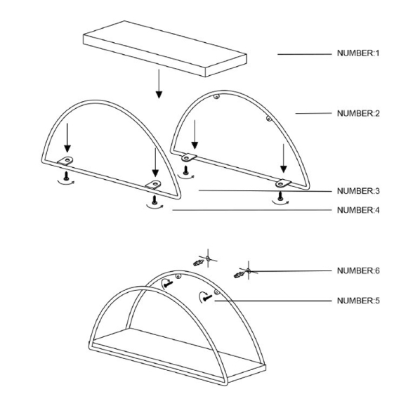 Mensola A Parete Stile Industrial Oro E Legno 41x17x16 Cm Rafi