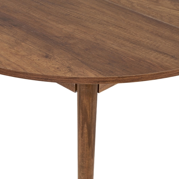 Tavolo Tondo Da Pranzo Allungabile 100-130 Cm Da Interno Viona Noce Scuro