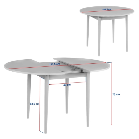 Tavolo Tondo Da Pranzo Allungabile 100-130 Cm Da Interno Viona Rovere