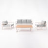 Salotto Da Esterno 5 Posti In Alluminio Boston Avorio