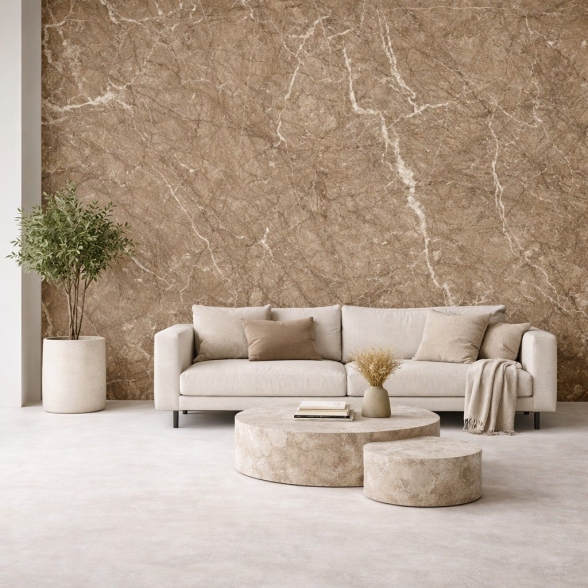 Pannello decorativo effetto marmo set 6 pz 4,3 mt2 PVC in UV 120 x 60 Marmo Beige