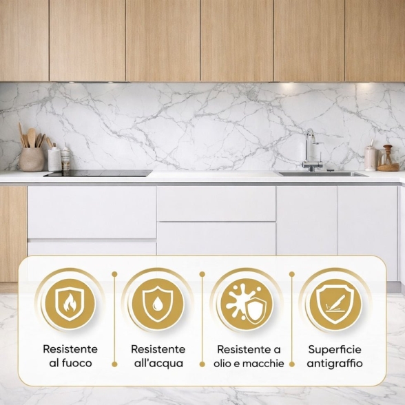 Pannello decorativo effetto marmo set 6 pz 4,3 mt2 PVC in UV 120 x 60 Marmo Beige