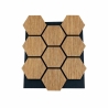 Pannello decorativo in legno MDF motivo esagonale e feltro PET Set 12 pz 62x76 fonoassorbente Rovere