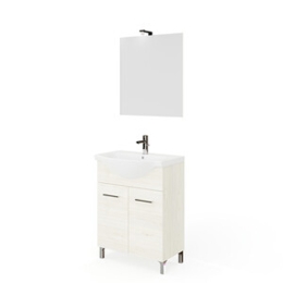 Mobile Bagno Con Piedini Rubino 2 Ante 65 Cm Rovere Ghiaccio