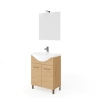 Mobile Bagno Con Piedini Rubino 2 Ante 65 Cm Rovere Naturale