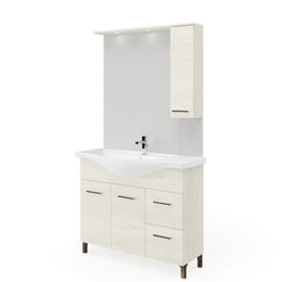 Mobile Bagno Rubino 2 Ante+2 Cassetti 105 Cm Rovere Ghiaccio