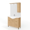 Mobile Bagno Rubino 2 Ante+2 Cassetti 105 Cm Rovere Naturale