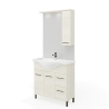 Mobile Bagno Rubino 2 Ante+2 Cassetti 85 Cm Rovere Ghiaccio