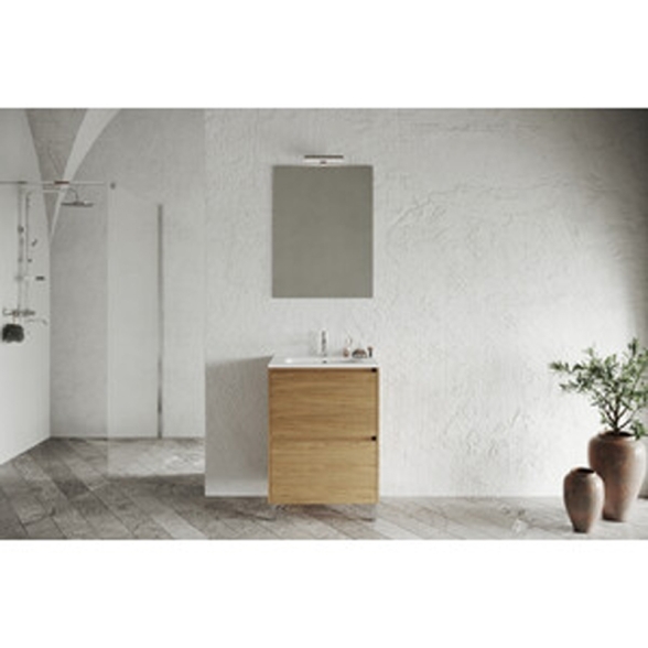 Mobile Bagno Lisbona 2 Cassetti 60 Cm Rovere Naturale