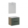 Mobile Bagno Sospeso Comfort 2 Cassetti Dogato 60 Rovere Verde Salvia