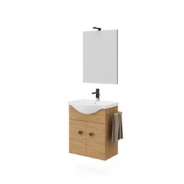 Mobile Bagno Sospeso Zaffiro 2 Ante 55 Cm Rovere Naturale
